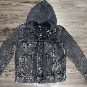 Gap Denim Boys Grey Hoodie Denim Jacket